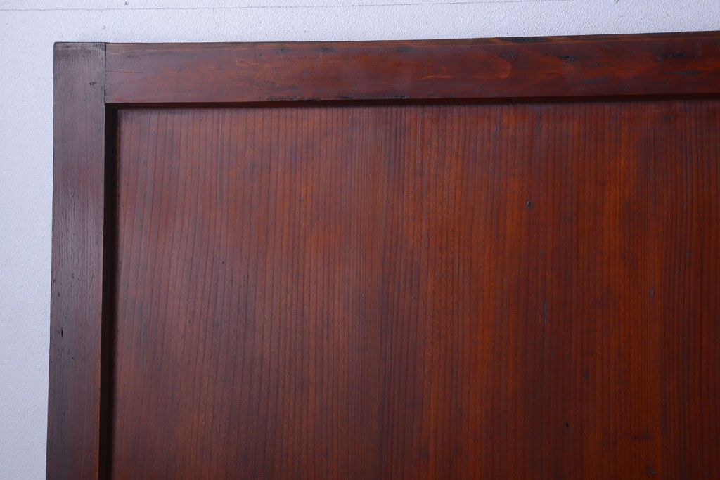 和製アンティーク　ダイヤガラス帯の古い木製引き戸4枚セット(ガラス帯戸)