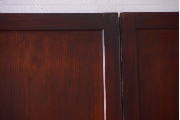 和製アンティーク　ダイヤガラス帯の古い木製引き戸4枚セット(ガラス帯戸)