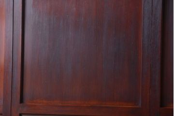 和製アンティーク　ダイヤガラス帯の古い木製引き戸4枚セット(ガラス帯戸)