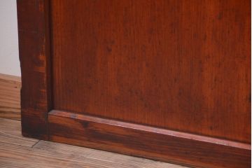 和製アンティーク　ダイヤガラス帯の古い木製引き戸4枚セット(ガラス帯戸)