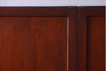 和製アンティーク　ダイヤガラス帯の古い木製引き戸4枚セット(ガラス帯戸)