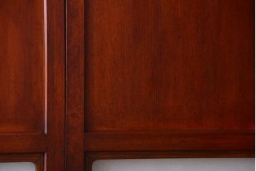 和製アンティーク　ダイヤガラス帯の古い木製引き戸4枚セット(ガラス帯戸)