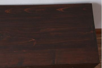 アンティーク家具　 和製アンティーク　シンプルな衣装箪笥の鉄脚ローボード(ローチェスト)(2)