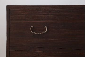 アンティーク家具　 和製アンティーク　シンプルな衣装箪笥の鉄脚ローボード(ローチェスト)(2)