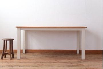 アンティーク家具　アンティークペイントレッグのダイニングテーブル(作業台)