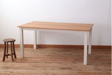 アンティーク家具　アンティークペイントレッグのダイニングテーブル(作業台)