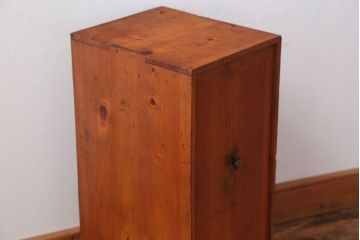 アンティーク家具　和製アンティーク　古い木の小ぶりなケンドン式扉の収納棚