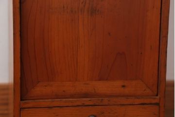 アンティーク家具　和製アンティーク　古い木の小ぶりなケンドン式扉の収納棚