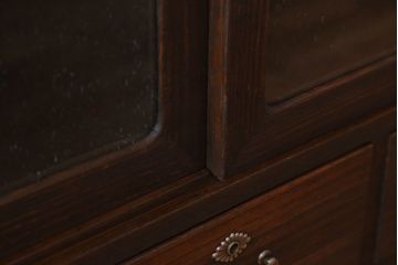 レトロ家具　昭和レトロ　気泡ガラス入り!アンティーク鉄脚ローボード