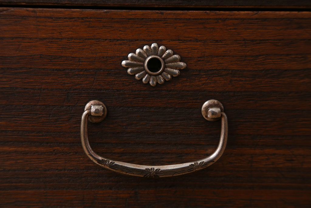 レトロ家具　昭和レトロ　気泡ガラス入り!アンティーク鉄脚ローボード