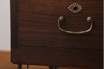 レトロ家具　昭和レトロ　気泡ガラス入り!アンティーク鉄脚ローボード