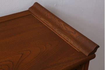 和製アンティーク　総欅材!彫刻が美しい高級美品茶棚(飾り棚)