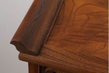 和製アンティーク　総欅材!彫刻が美しい高級美品茶棚(飾り棚)