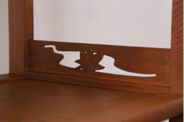 和製アンティーク　総欅材!彫刻が美しい高級美品茶棚(飾り棚)
