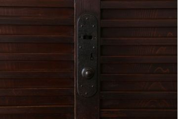 アンティーク家具　古民具・骨董　横桟引き戸のアンティーク美濃帳場箪笥