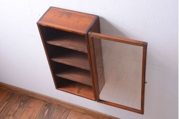 レトロ家具　昭和レトロ　古い木のアンティーク壁掛け収納棚