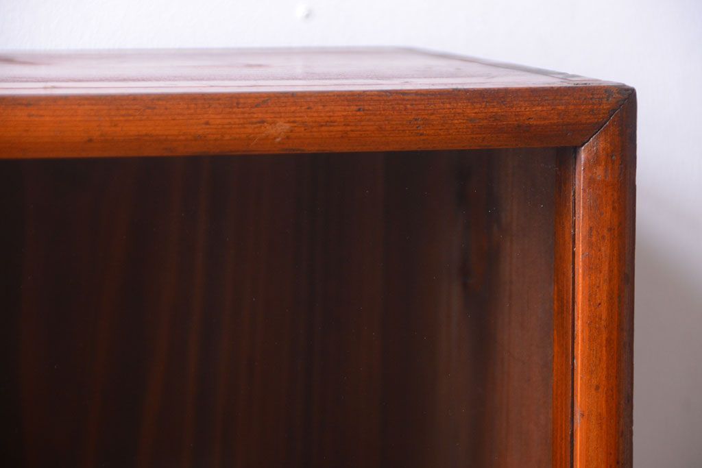 レトロ家具　昭和レトロ　古い木のアンティーク壁掛け収納棚