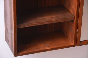 レトロ家具　昭和レトロ　古い木のアンティーク壁掛け収納棚