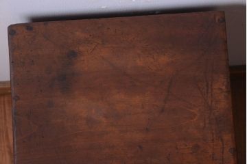 レトロ家具　昭和レトロ　ネームプレート付き!古い木のアンティーク小引き出し