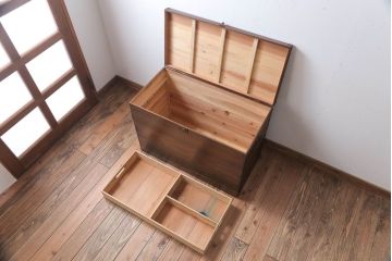 アンティーク雑貨　和製アンティーク　古い木製の大きな収納箱(収納ボックス)
