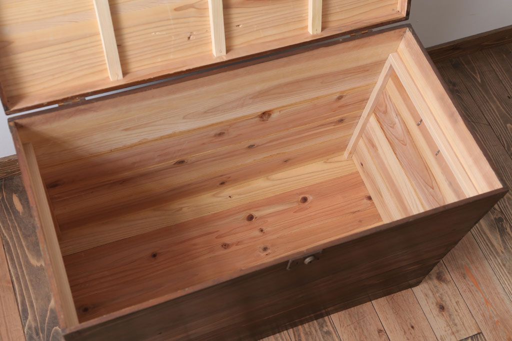 アンティーク雑貨　和製アンティーク　古い木製の大きな収納箱(収納ボックス)