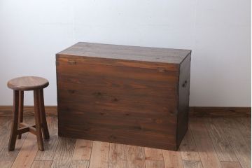 アンティーク雑貨　和製アンティーク　古い木製の大きな収納箱(収納ボックス)