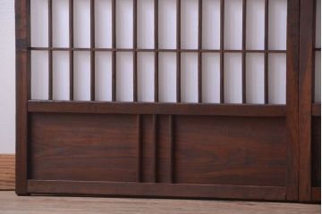 和製アンティーク　モールガラス帯の障子戸4枚セット
