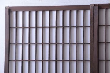 和製アンティーク　モールガラス帯の障子戸4枚セット