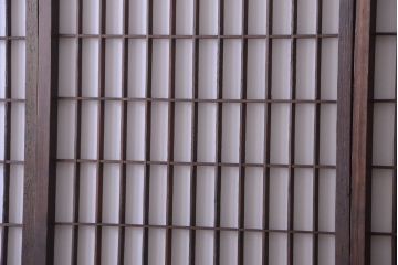 和製アンティーク　モールガラス帯の障子戸4枚セット