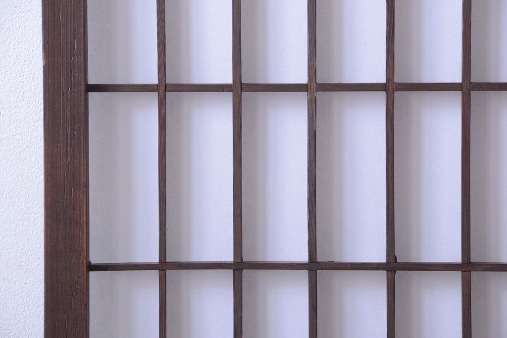 和製アンティーク　モールガラス帯の障子戸4枚セット