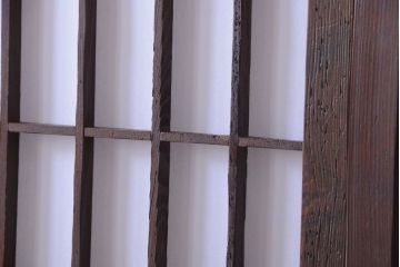 和製アンティーク　モールガラス帯の障子戸4枚セット