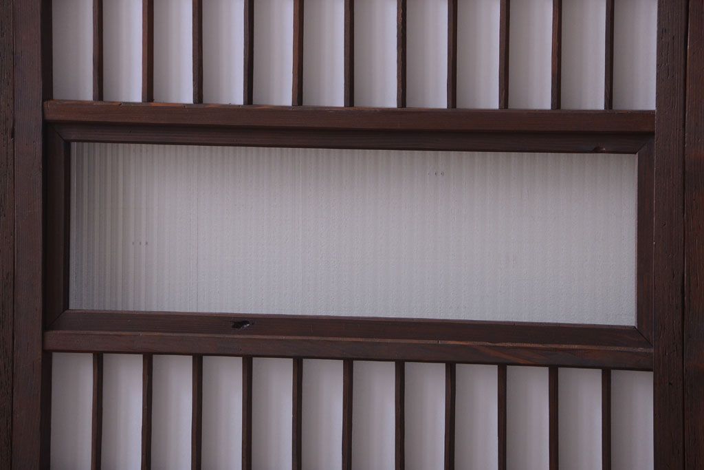 和製アンティーク　モールガラス帯の障子戸4枚セット