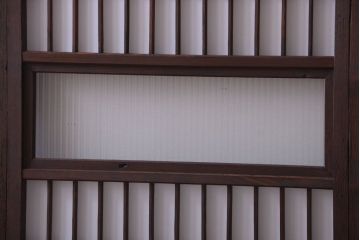 和製アンティーク　モールガラス帯の障子戸4枚セット