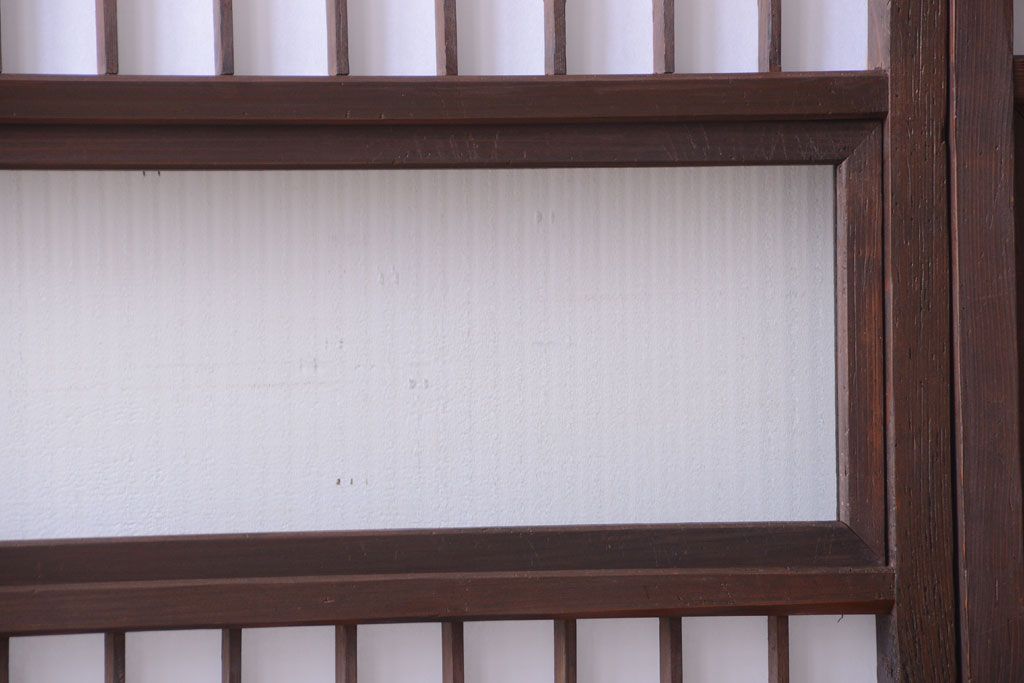 和製アンティーク　モールガラス帯の障子戸4枚セット