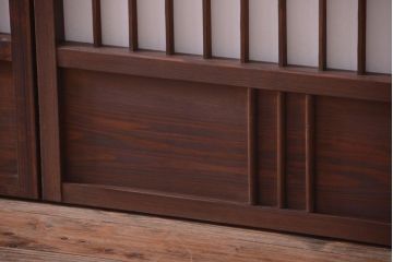 和製アンティーク　モールガラス帯の障子戸4枚セット