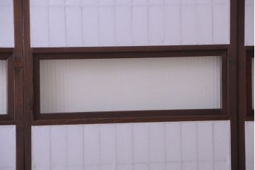 和製アンティーク　モールガラス帯の障子戸4枚セット