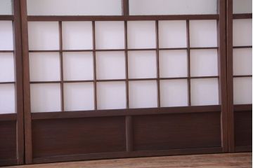 和製アンティーク　ダイヤガラス帯の障子戸4枚セット