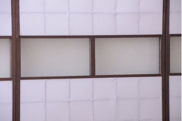 和製アンティーク　ダイヤガラス帯の障子戸4枚セット