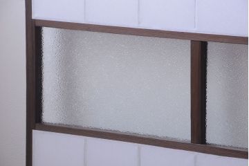 和製アンティーク　ダイヤガラス帯の障子戸4枚セット