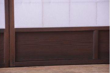 和製アンティーク　ダイヤガラス帯の障子戸4枚セット