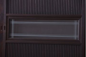 古民具・骨董　裏ガラス入り!デザインガラス帯格子戸4枚セット
