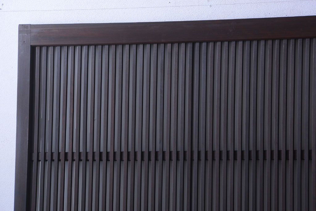 古民具・骨董　裏ガラス入り!デザインガラス帯格子戸4枚セット