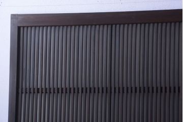 古民具・骨董　裏ガラス入り!デザインガラス帯格子戸4枚セット