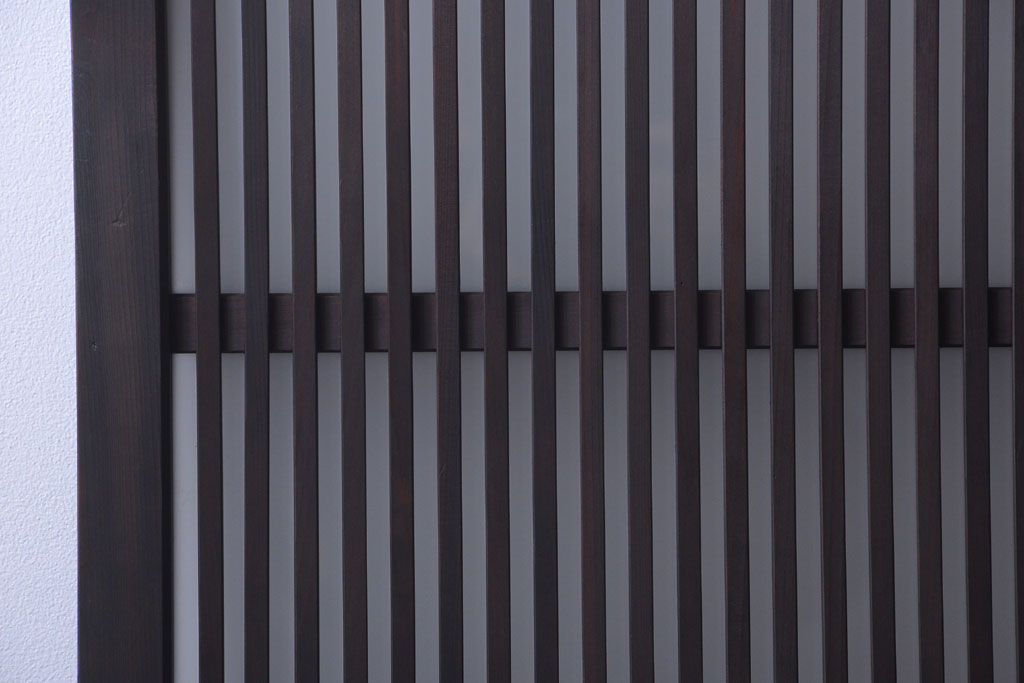 古民具・骨董　裏ガラス入り!デザインガラス帯格子戸4枚セット