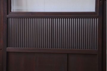 古民具・骨董　裏ガラス入り!デザインガラス帯格子戸4枚セット