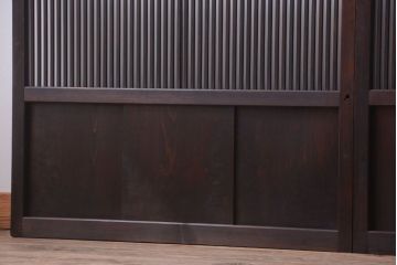 古民具・骨董　裏ガラス入り!デザインガラス帯格子戸4枚セット