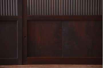 古民具・骨董　裏ガラス入り!デザインガラス帯格子戸4枚セット