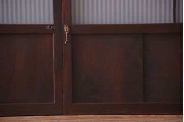 古民具・骨董　裏ガラス入り!デザインガラス帯格子戸4枚セット