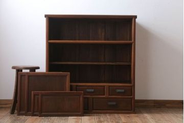 アンティーク家具　和製アンティーク　高級品!前面欅材の上品な収納棚