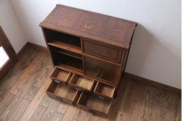 アンティーク家具　和製アンティーク　高級品!前面欅材の上品な収納棚